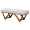 Baxton Studio Chenoa Japandi Light Grey Boucle Fabric and Walnut Brown Finished Wood Bench 233-13319-ZORO - alternate 1